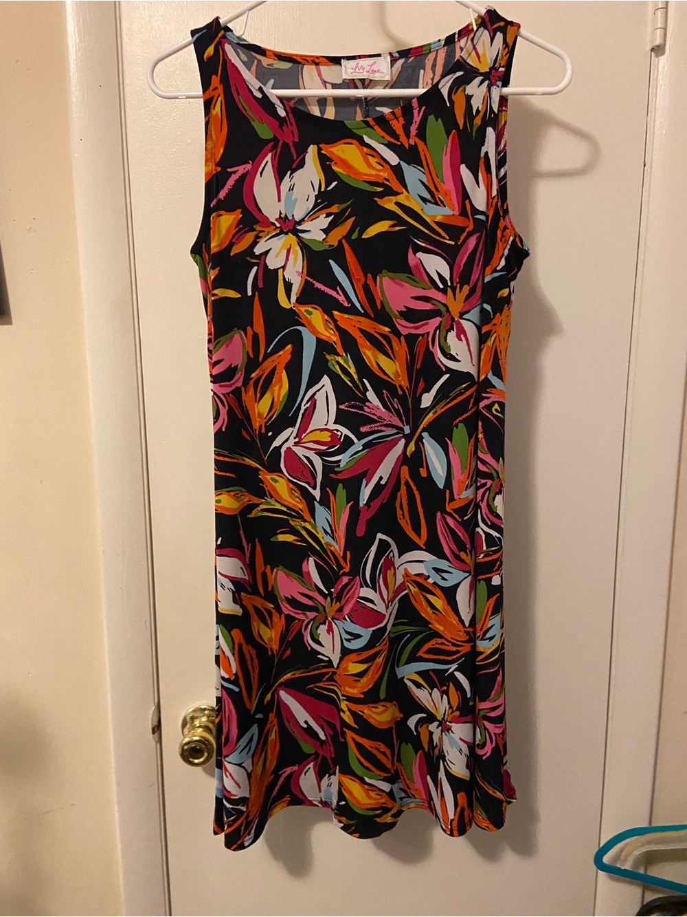 Sleeveless Floral Midi Dress in Black Multi by Ivy Lane